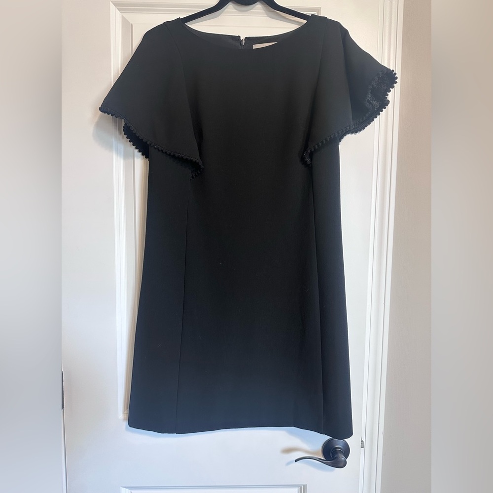 LOFT Elegant Black Mini Dress with Flared Sleeves
